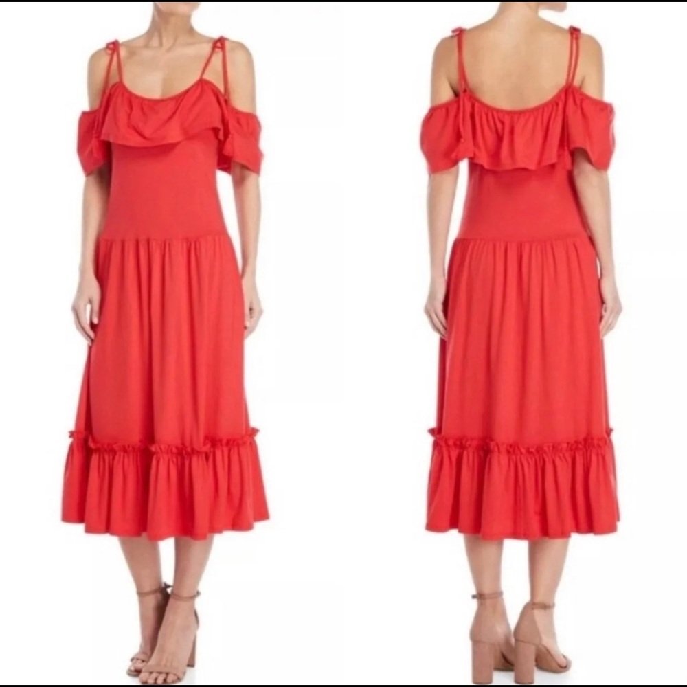 Rebecca minkoff ruffle strappy tiered red dress 👗 Medium